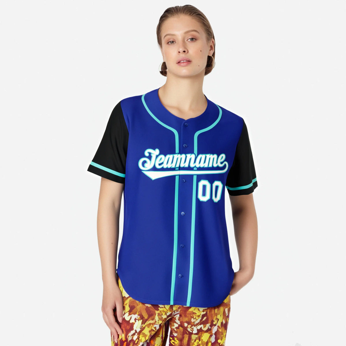 Custom Royal Blue Black Authentic Baseball Jersey