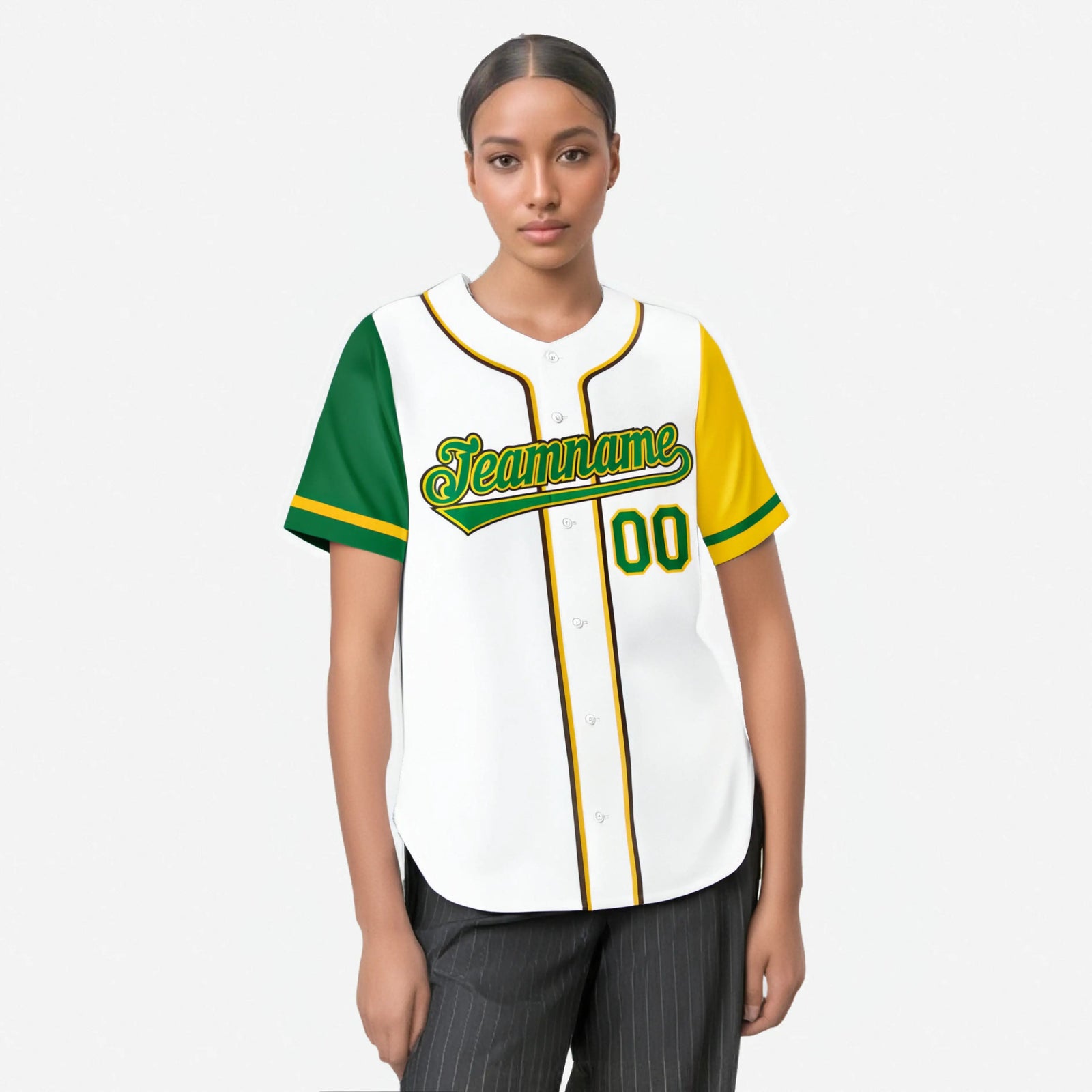 Custom White Kelly Green Yellow Authentic Baseball Jersey