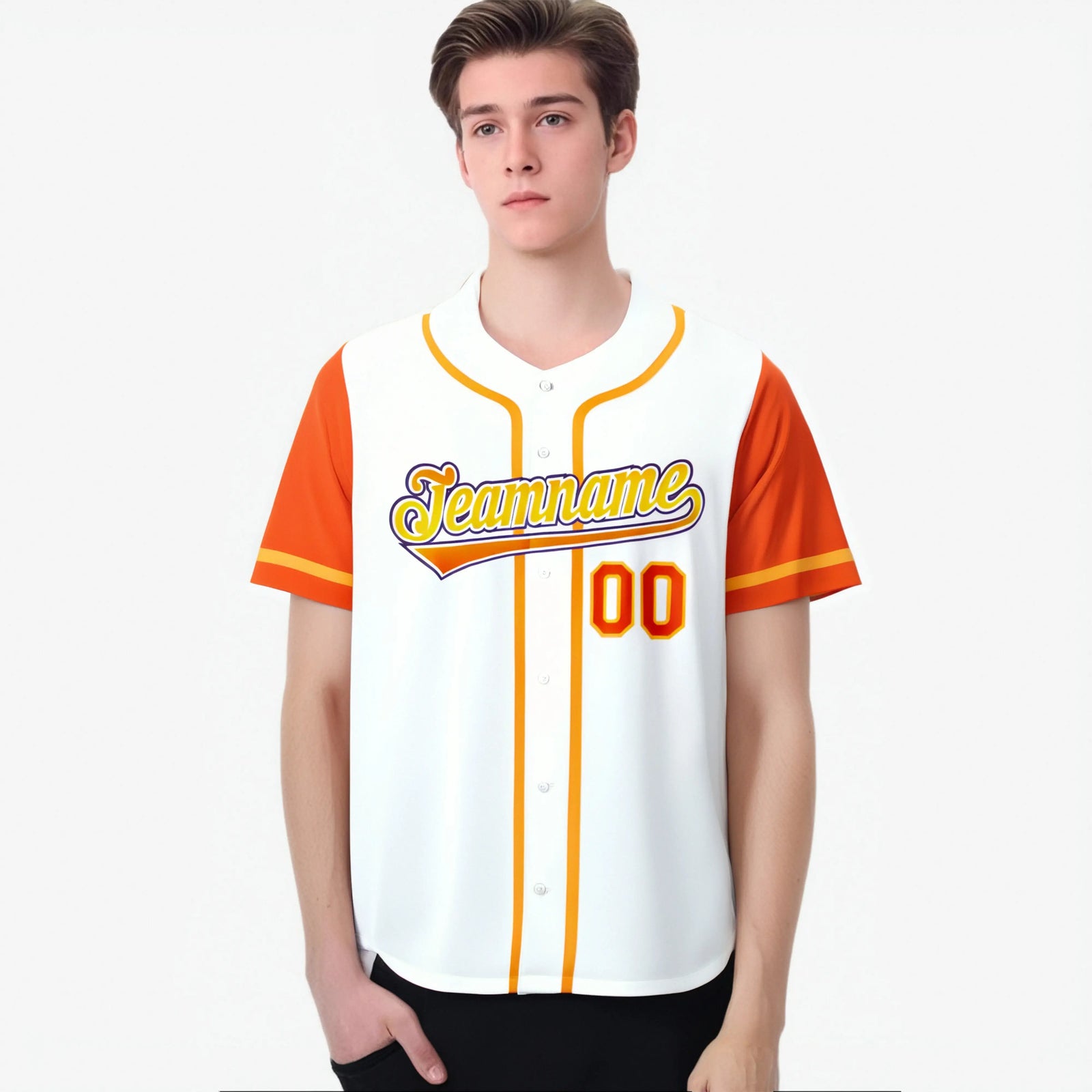 Custom White Orange Authentic Baseball Jersey
