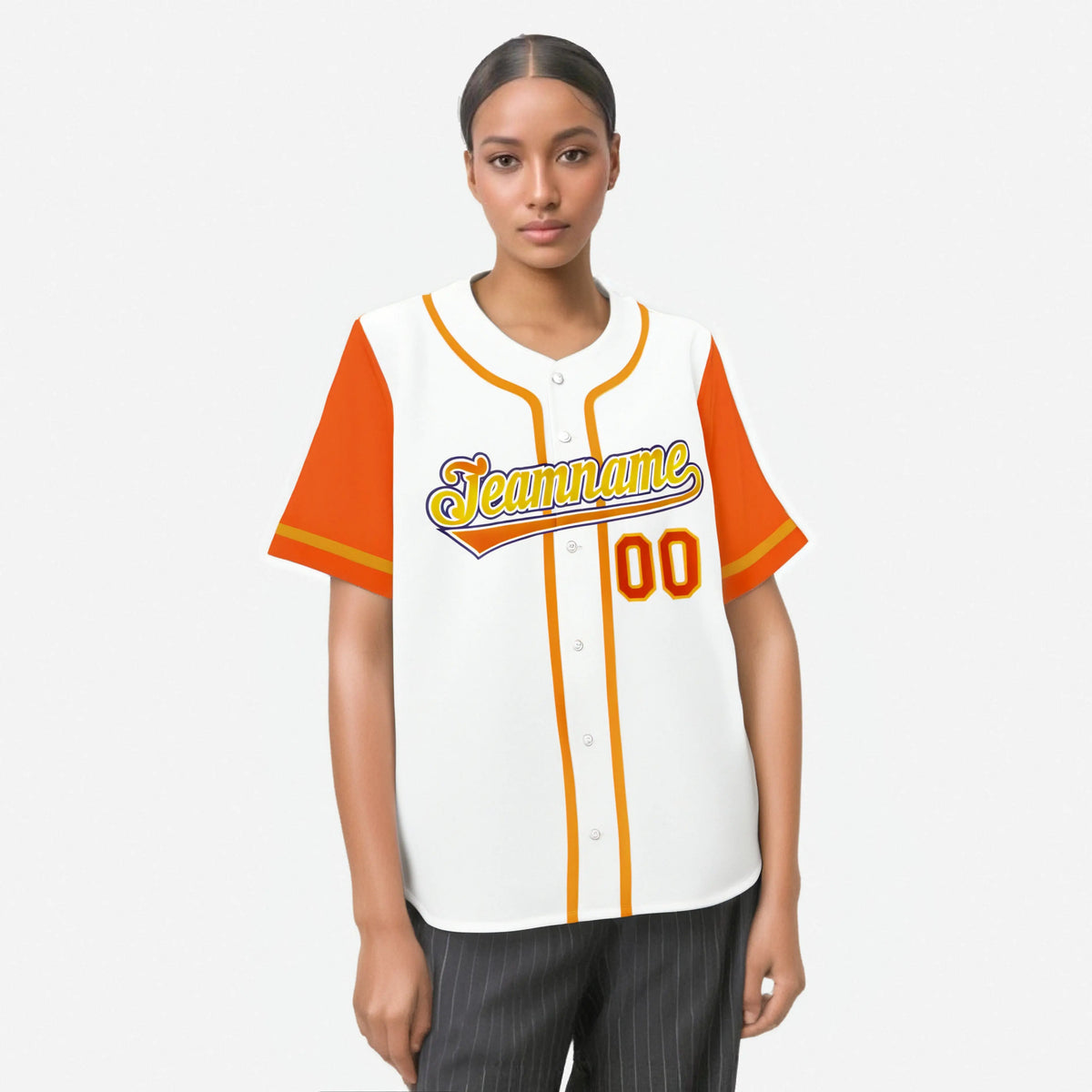 Custom White Orange Authentic Baseball Jersey
