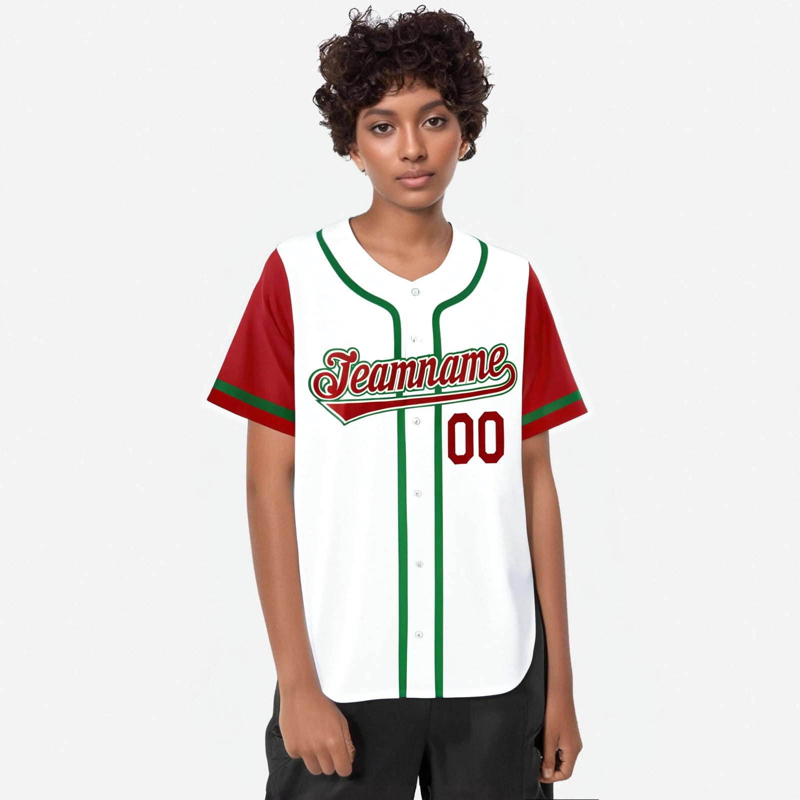 Custom White Red Kelly Green Authentic Baseball Jersey