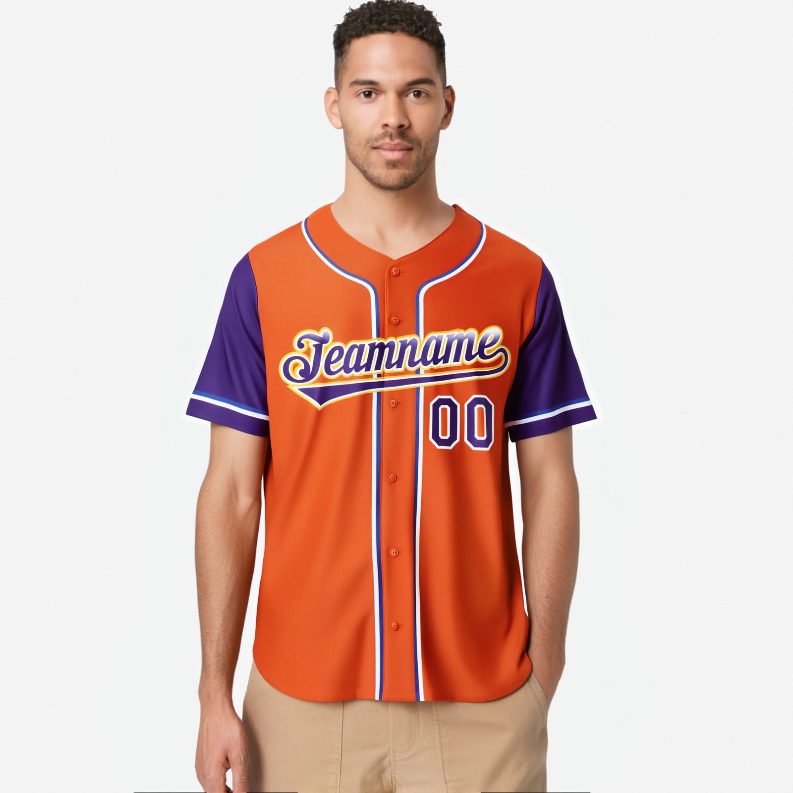 Custom Orange Purple Authentic Baseball Jersey