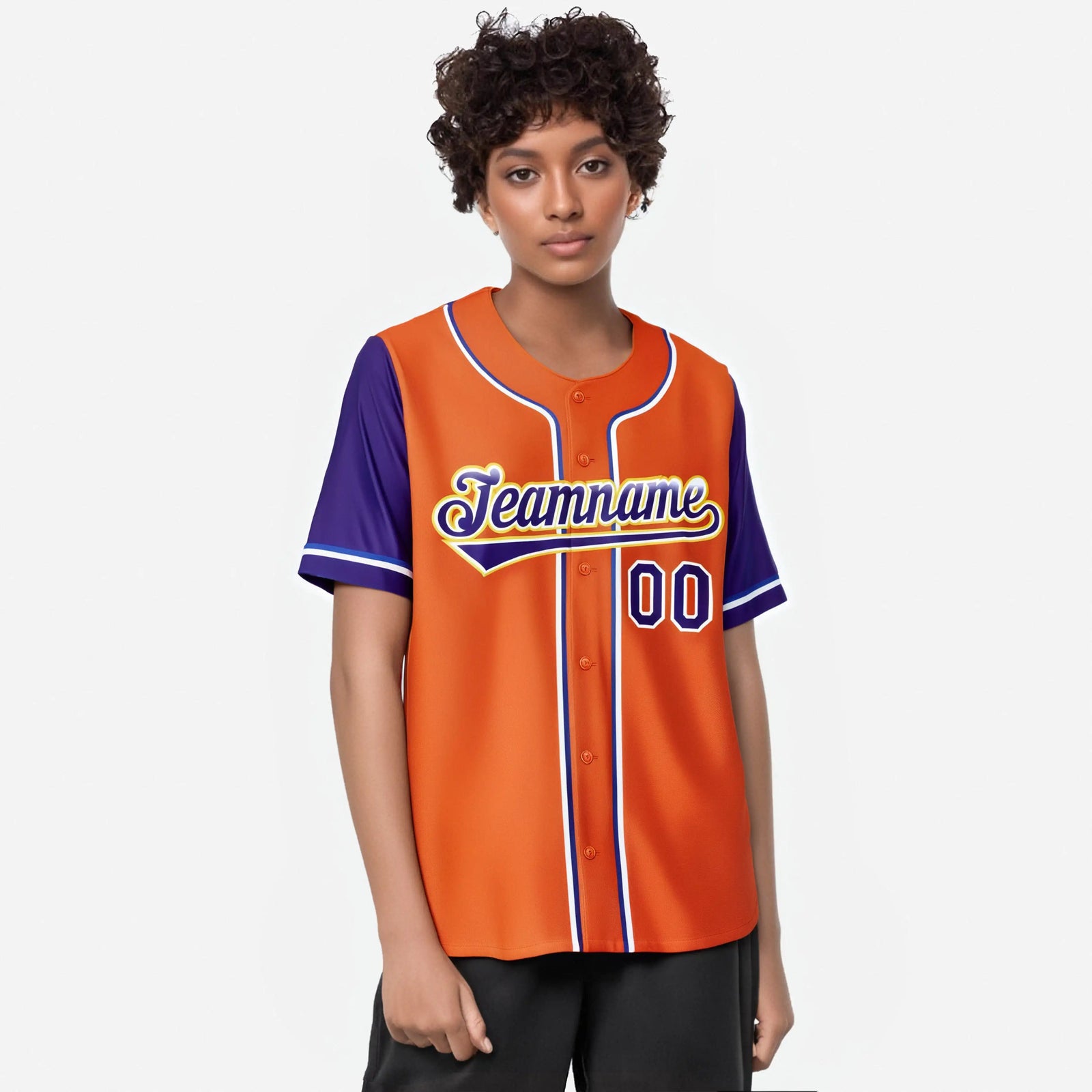 Custom Orange Purple Authentic Baseball Jersey