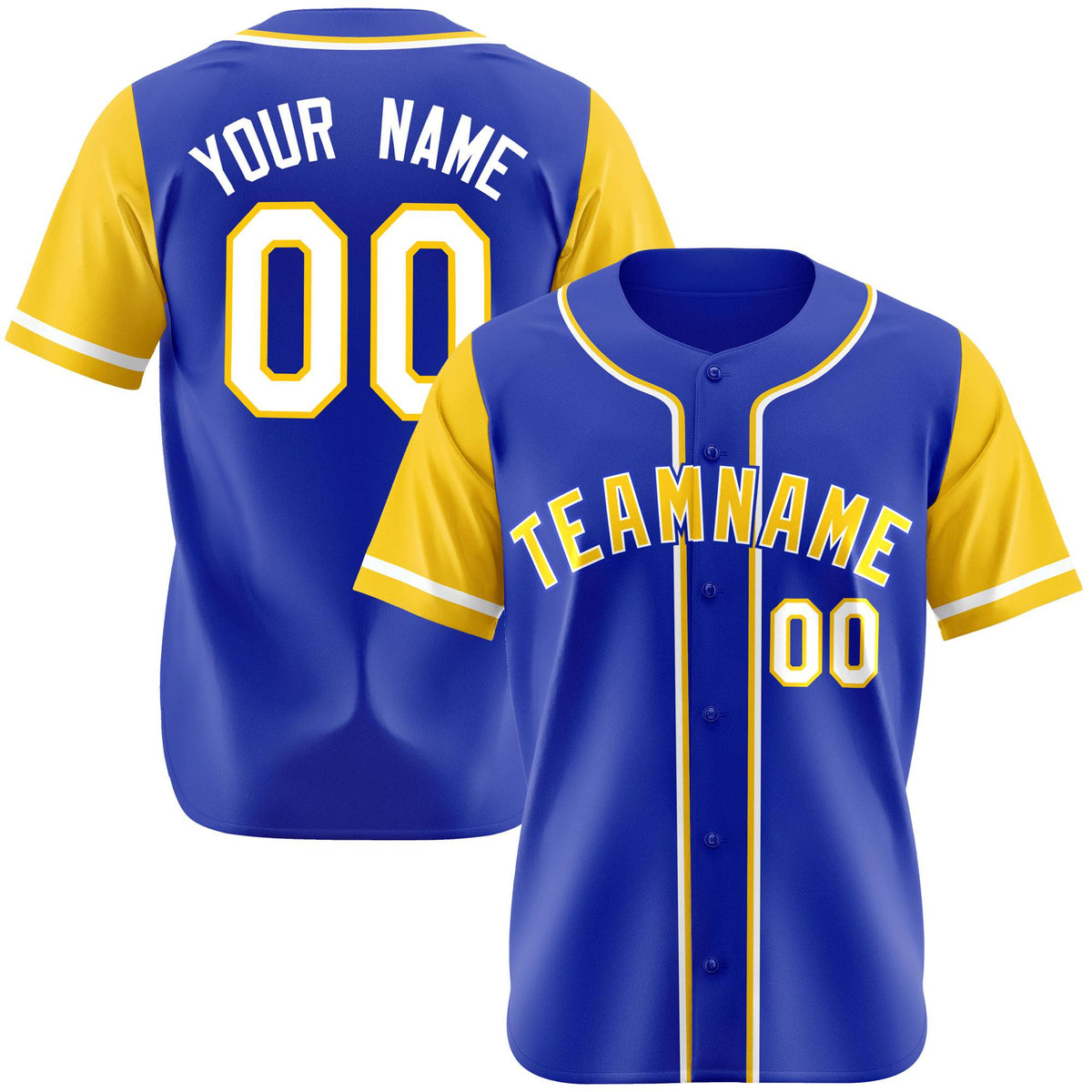 Custom Royal Blue Gold Authentic Baseball Jersey