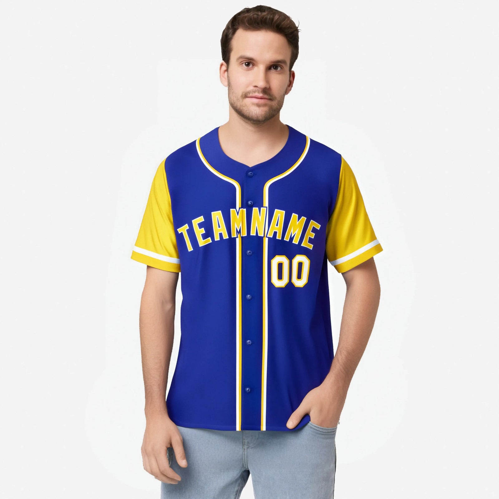 Custom Royal Blue Gold Authentic Baseball Jersey