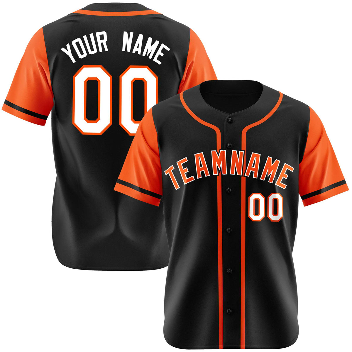 Custom Black Orange Authentic Baseball Jersey