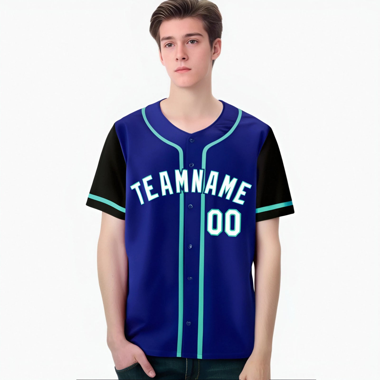 Custom Royal Blue Black Authentic Baseball Jersey