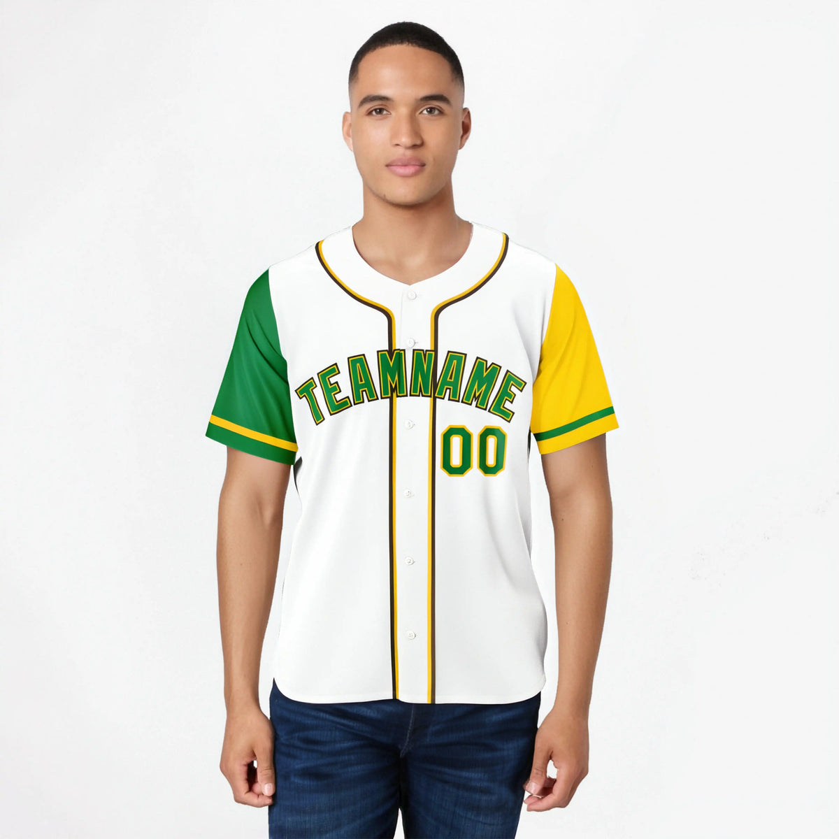 Custom White Kelly Green Yellow Authentic Baseball Jersey