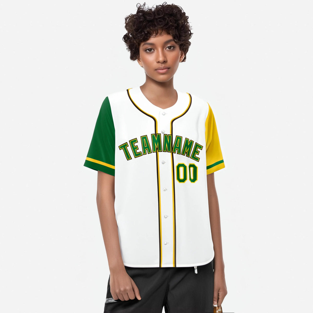 Custom White Kelly Green Yellow Authentic Baseball Jersey