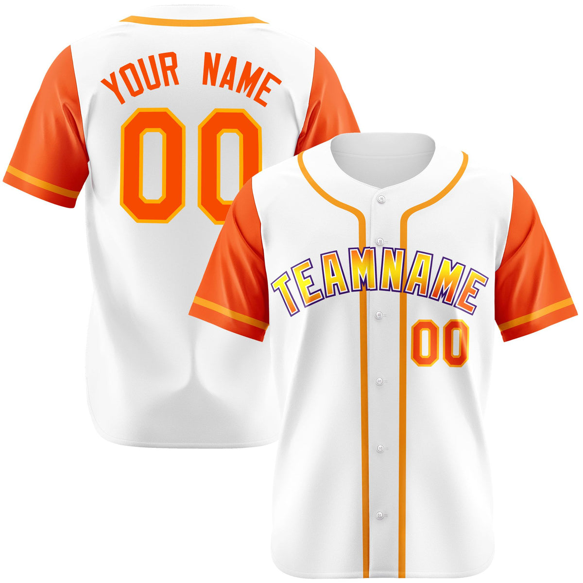 Custom White Orange Authentic Baseball Jersey