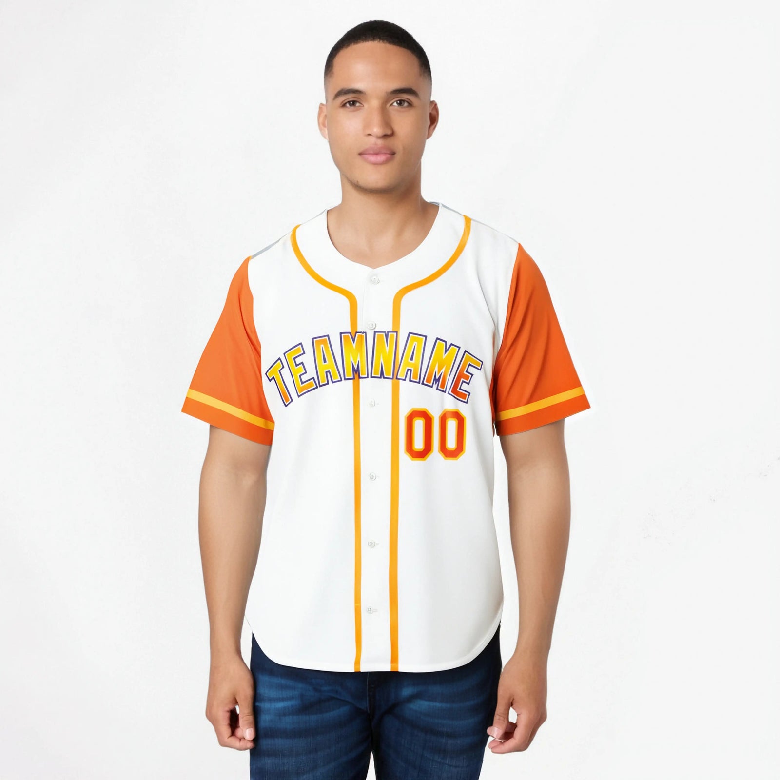 Custom White Orange Authentic Baseball Jersey