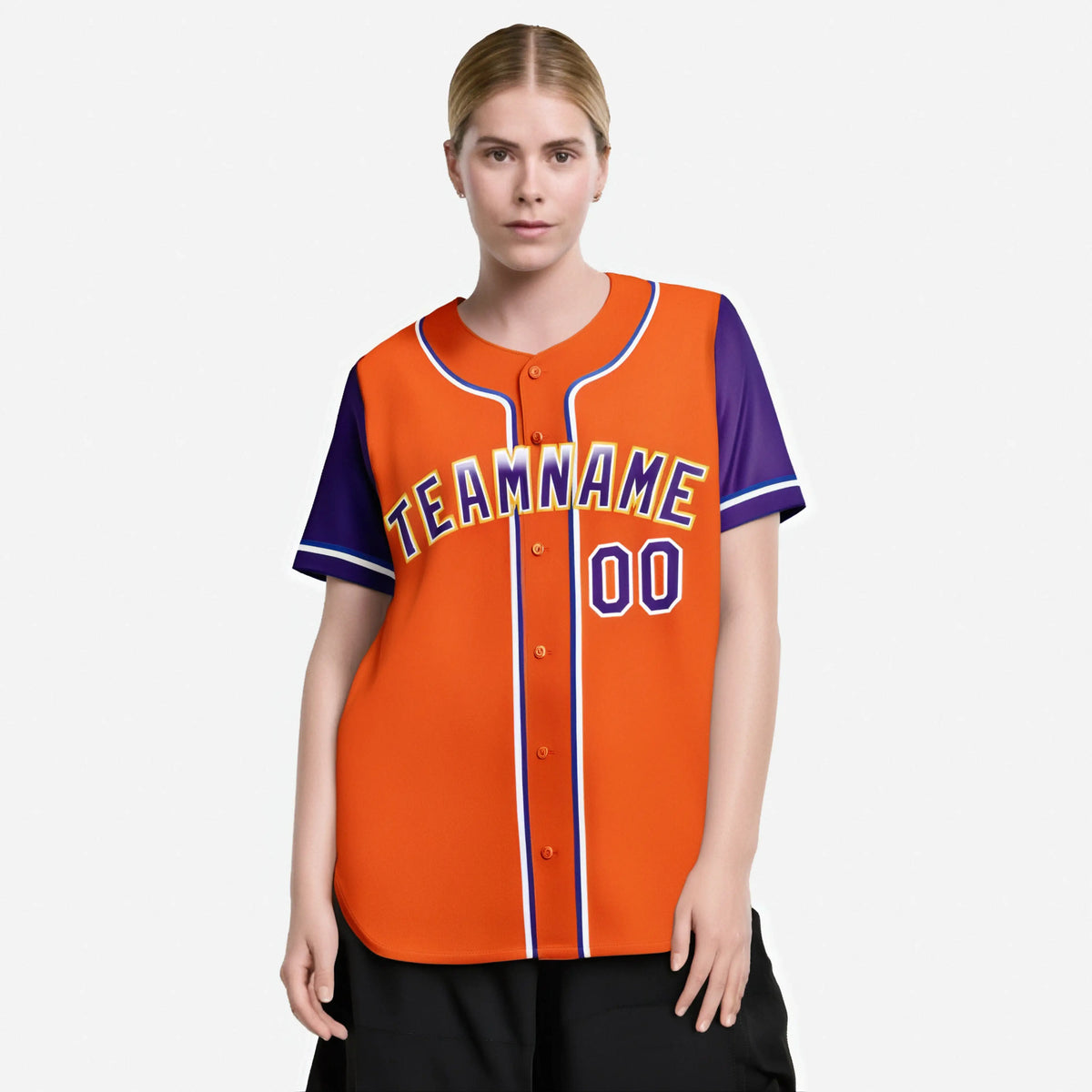 Custom Orange Purple Authentic Baseball Jersey