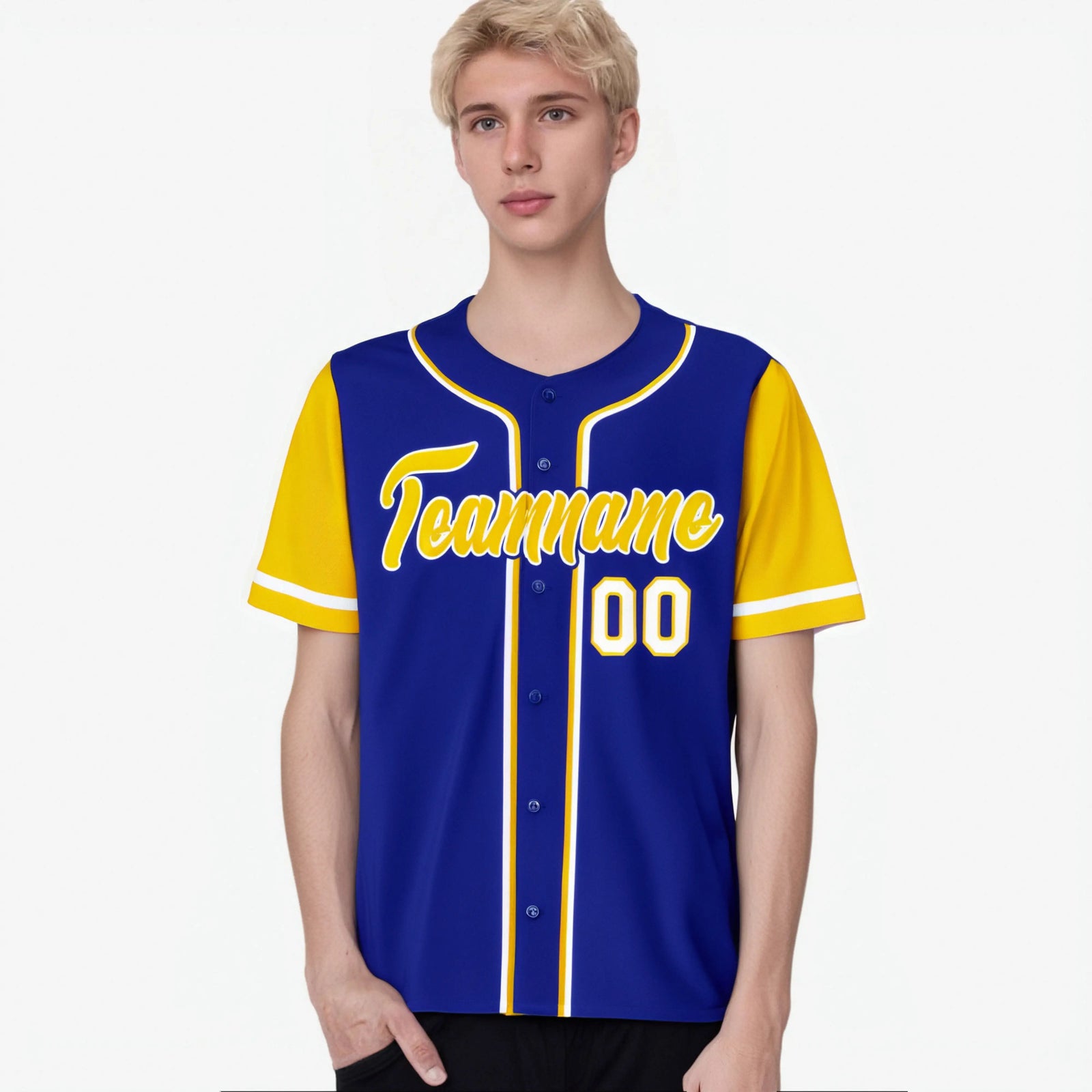 Custom Royal Blue Gold Authentic Baseball Jersey