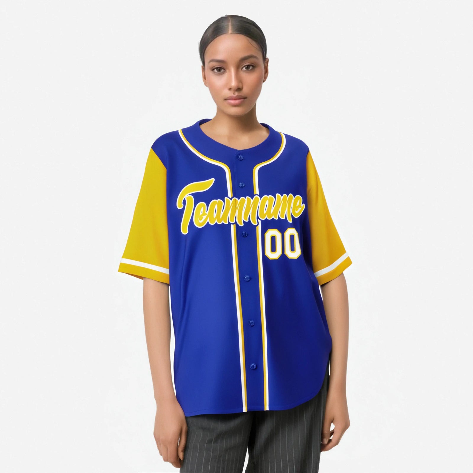 Custom Royal Blue Gold Authentic Baseball Jersey