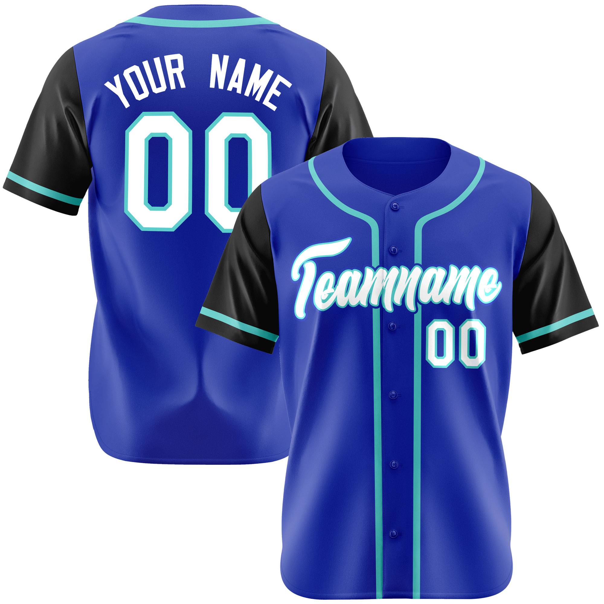 Custom Royal Blue Black Authentic Baseball Jersey