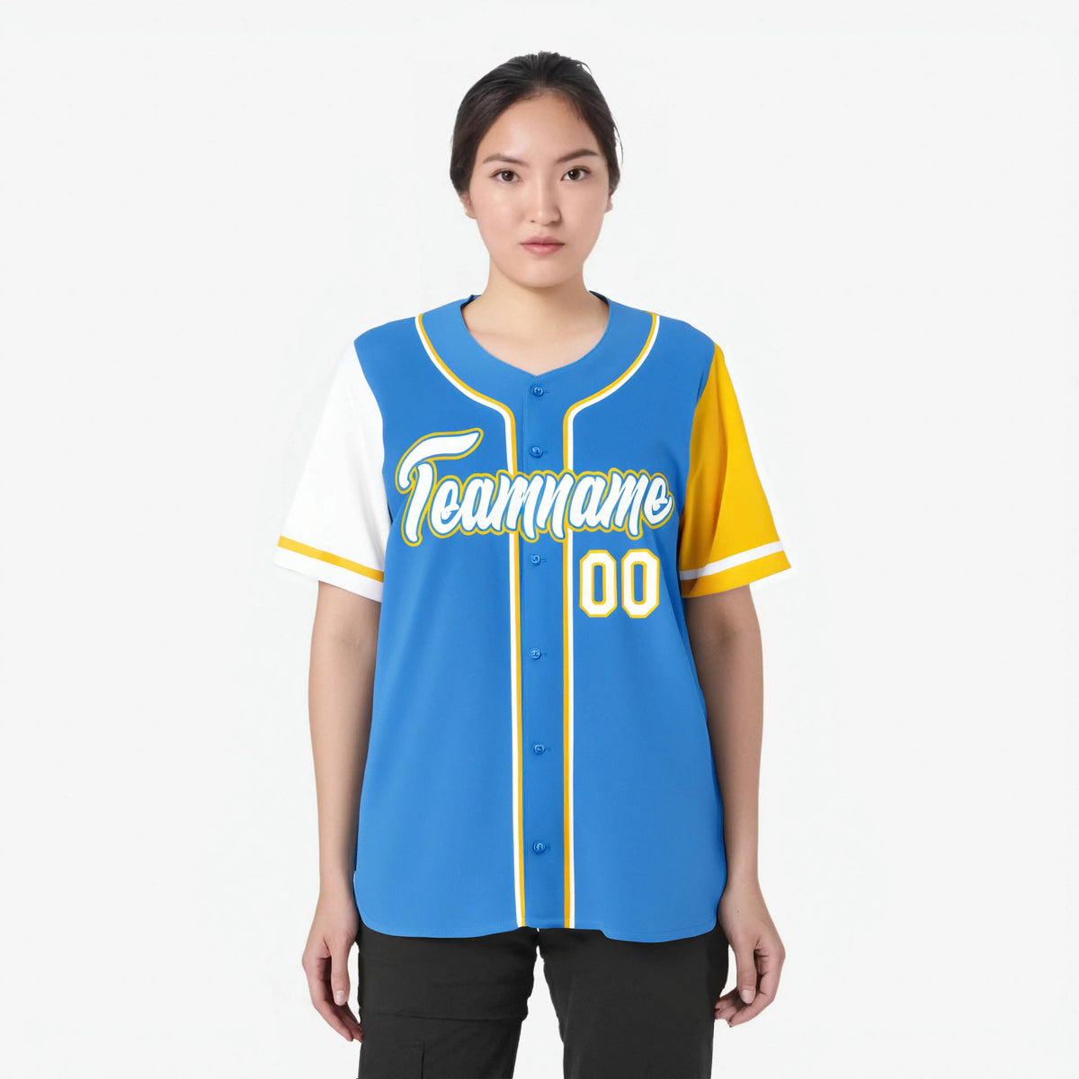 Custom Powder Blue White Gold Authentic Baseball Jersey