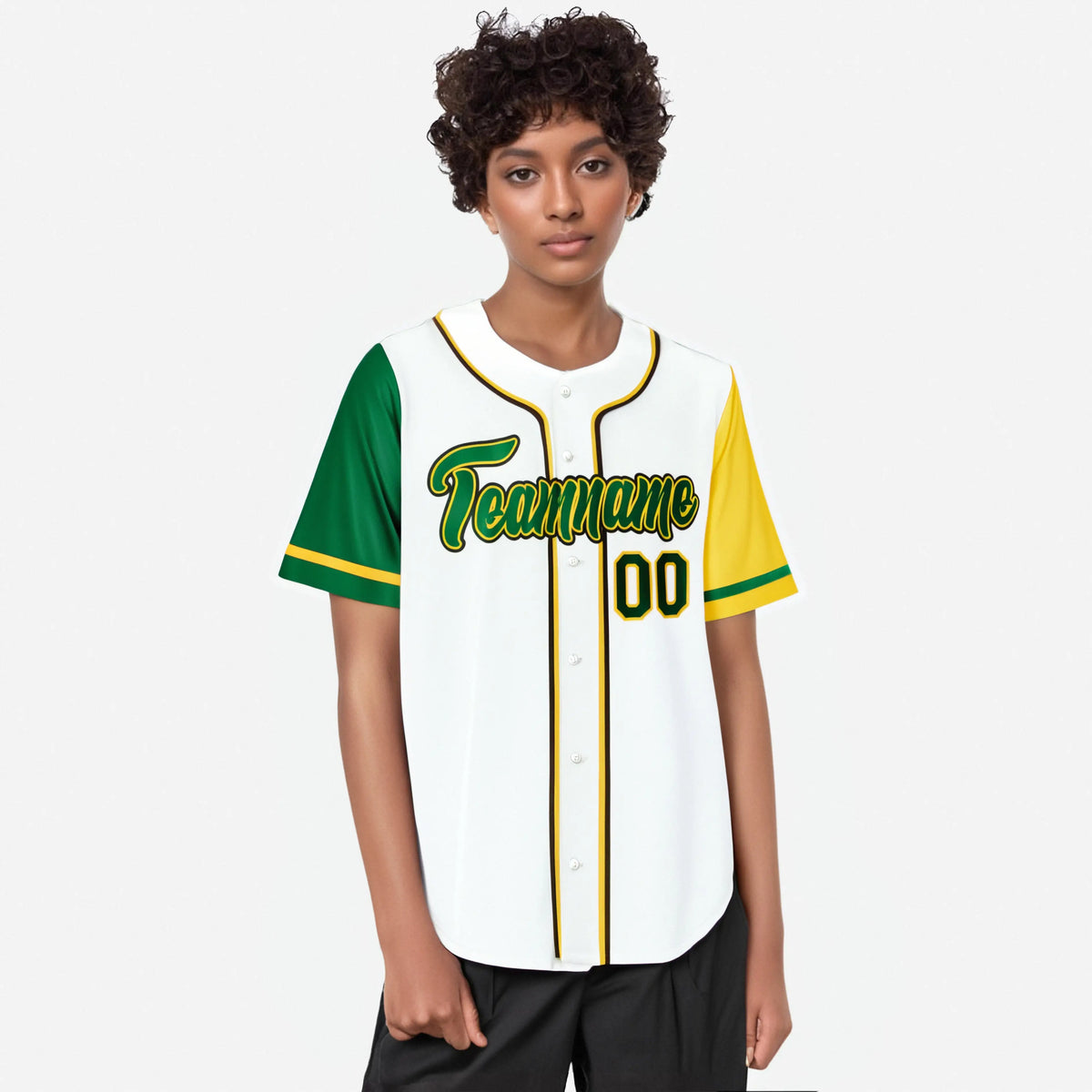 Custom White Kelly Green Yellow Authentic Baseball Jersey