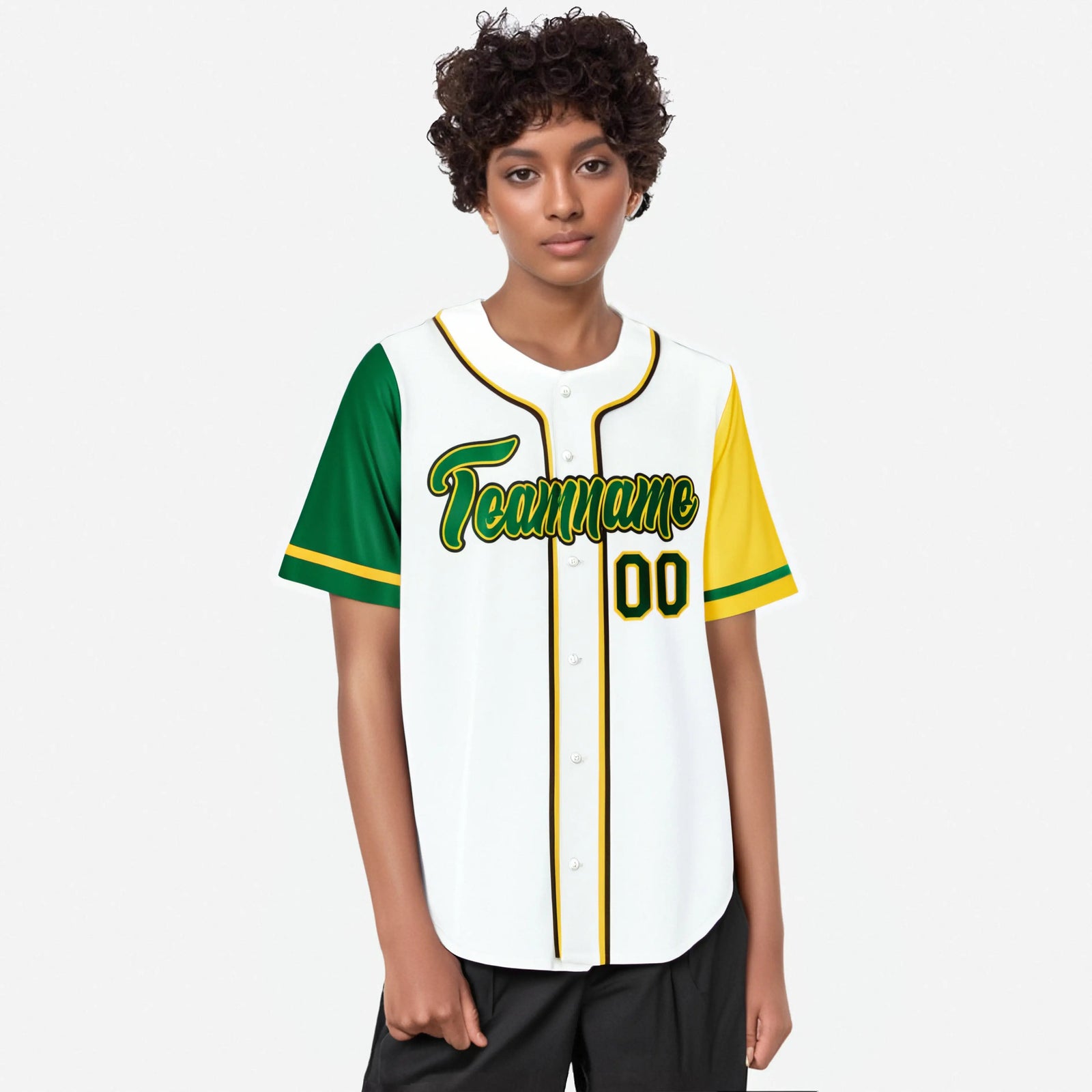Custom White Kelly Green Yellow Authentic Baseball Jersey