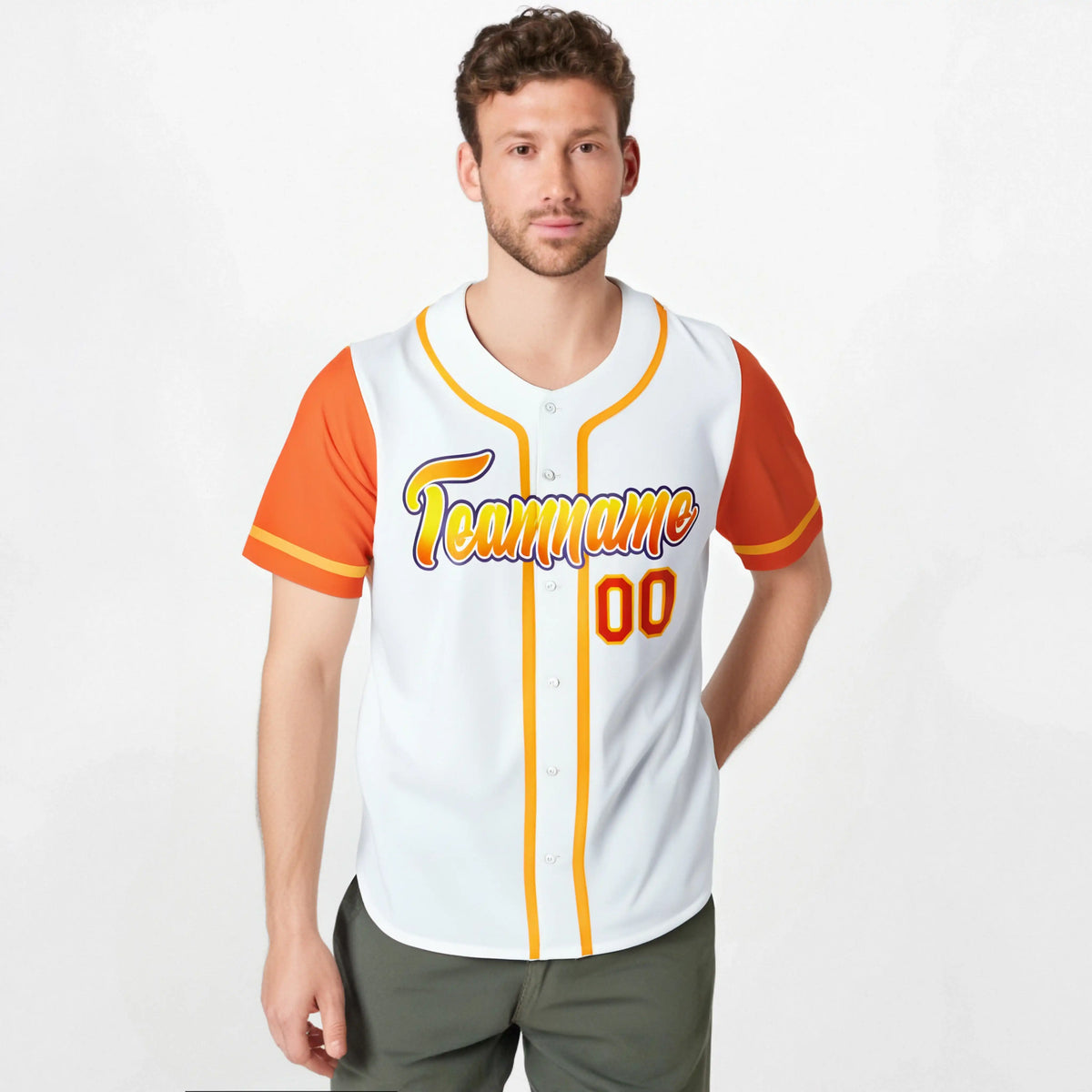 Custom White Orange Authentic Baseball Jersey