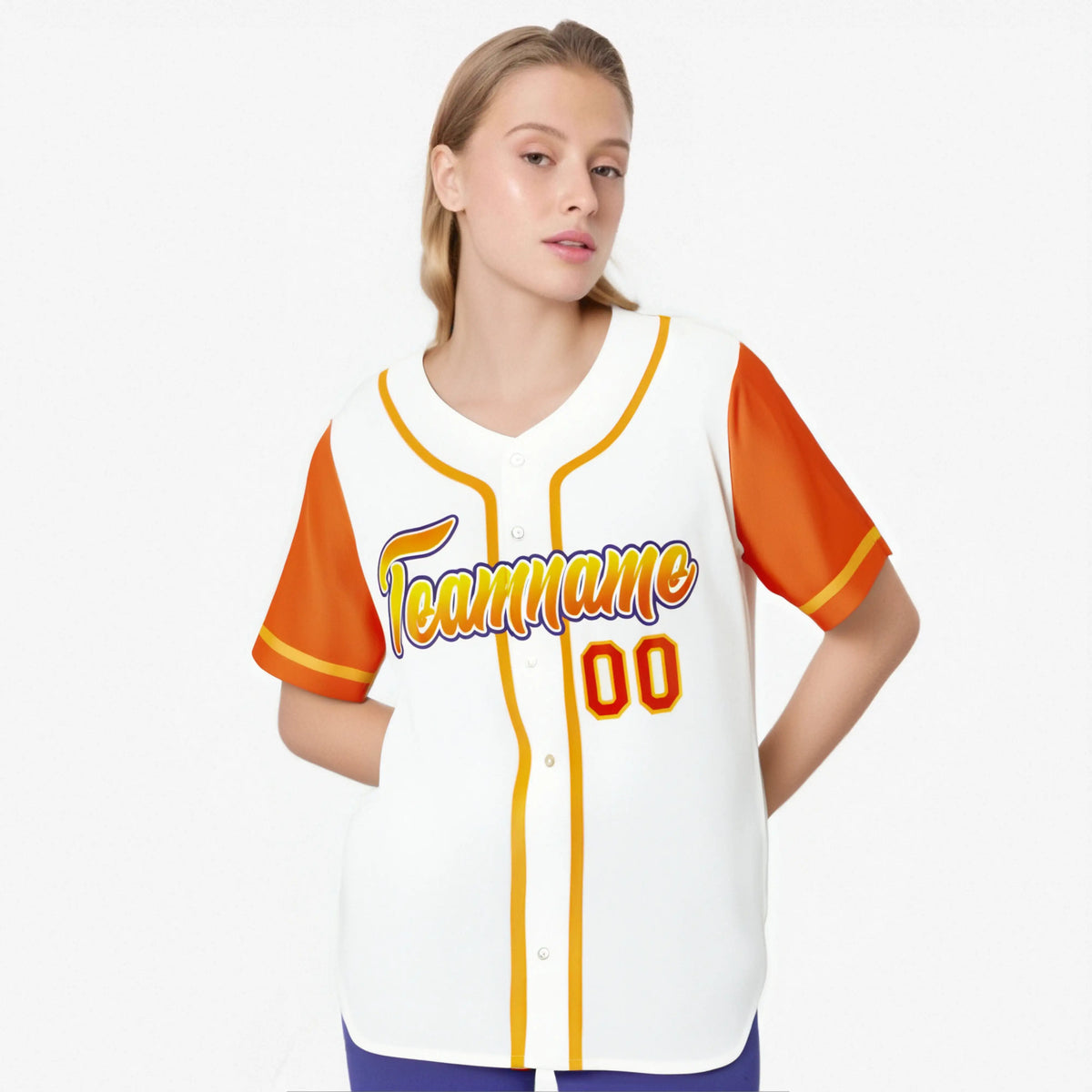 Custom White Orange Authentic Baseball Jersey