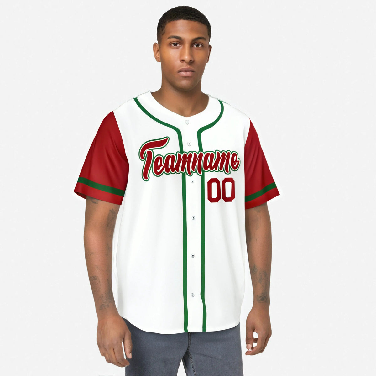 Custom White Red Kelly Green Authentic Baseball Jersey