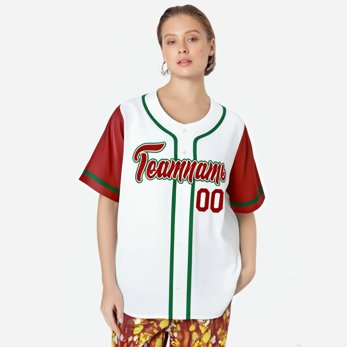 Custom White Red Kelly Green Authentic Baseball Jersey