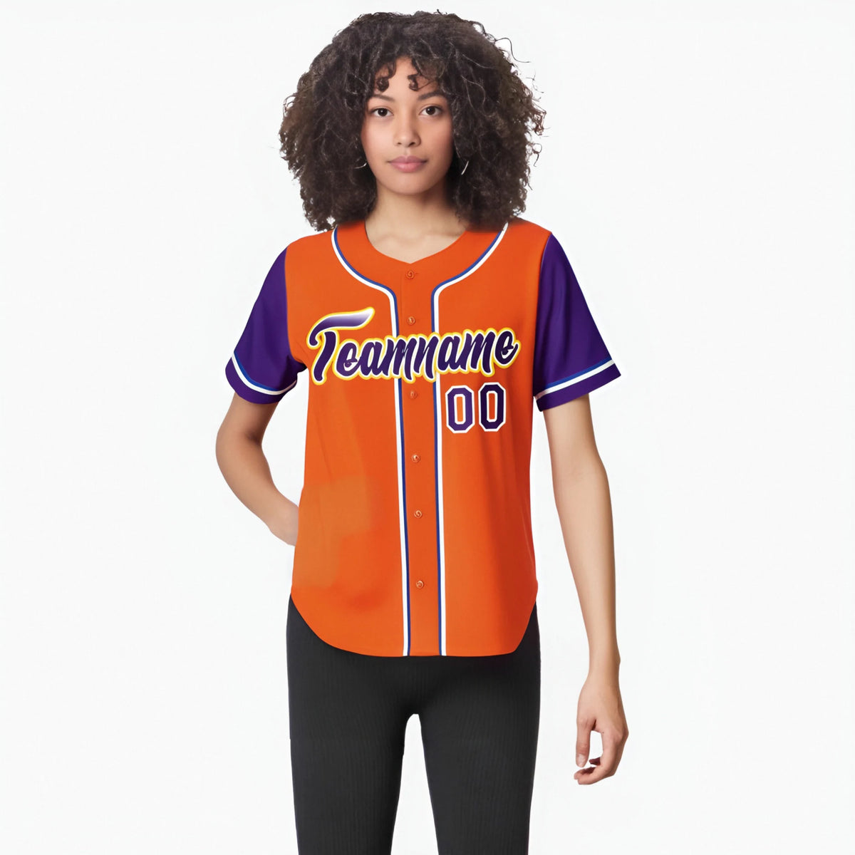 Custom Orange Purple Authentic Baseball Jersey