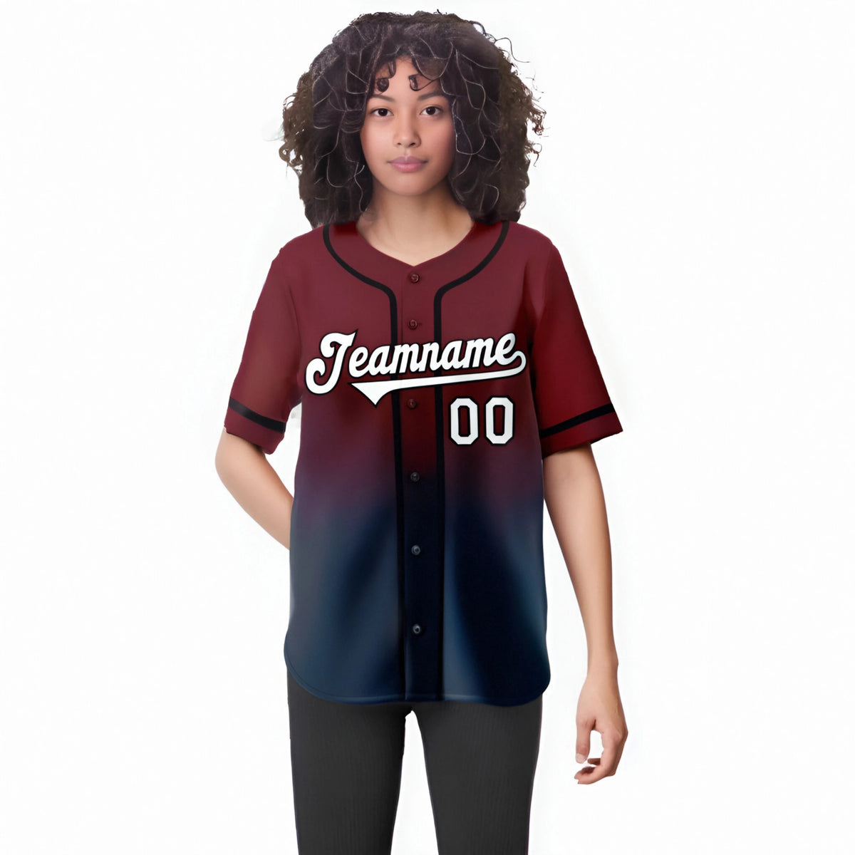Custom Cardinal Navy-White Authentic Fade Fashion Baseball Jersey
