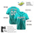 Custom Aqua White-Black Authentic Fade Fashion Baseball Jersey