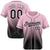 Custom Pink Black-White Authentic Fade Fashion Baseball Jersey