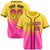 Custom Yellow Pink-Black Authentic Fade Fashion Baseball Jersey