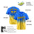 Custom Blue Yellow-Black Authentic Fade Fashion Baseball Jersey