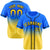 Custom Blue Yellow-Black Authentic Fade Fashion Baseball Jersey