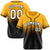 Custom Yellow Black-White Authentic Fade Fashion Baseball Jersey