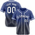 Custom Blue Navy-White Authentic Fade Fashion Baseball Jersey