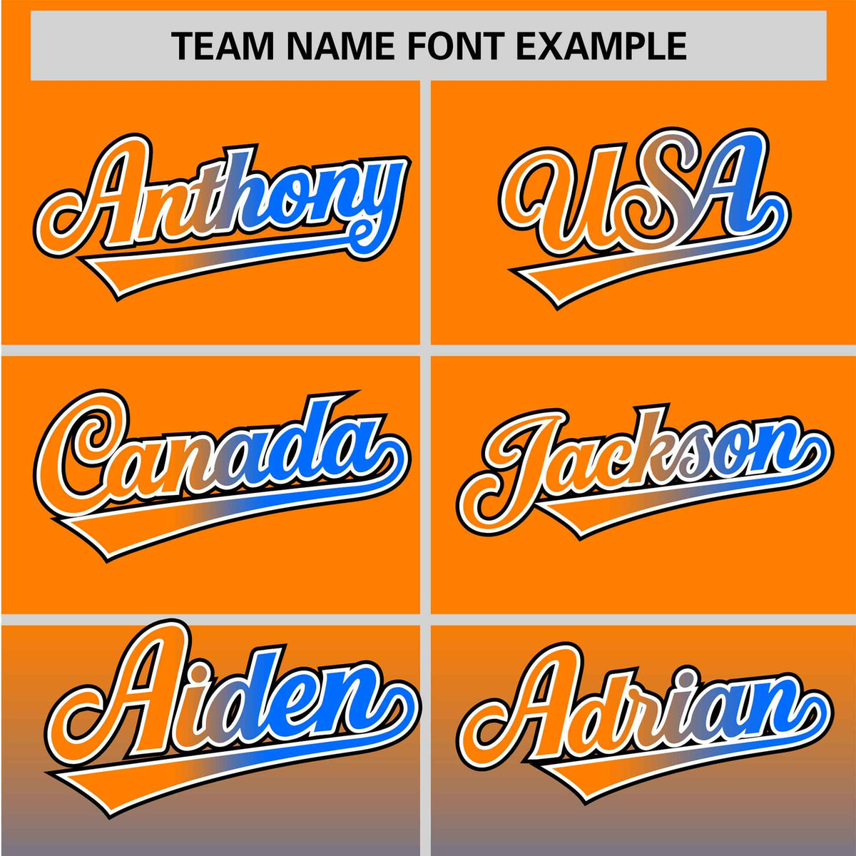 Custom Orange Sky Blue Black Authentic Fade Fashion Baseball Jersey