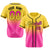 Custom Yellow Pink-Black Authentic Fade Fashion Baseball Jersey