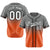 Custom Gray Orange-White Authentic Fade Fashion Baseball Jersey