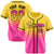 Custom Yellow Pink-Black Authentic Fade Fashion Baseball Jersey