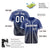 Custom Blue Navy-White Authentic Fade Fashion Baseball Jersey