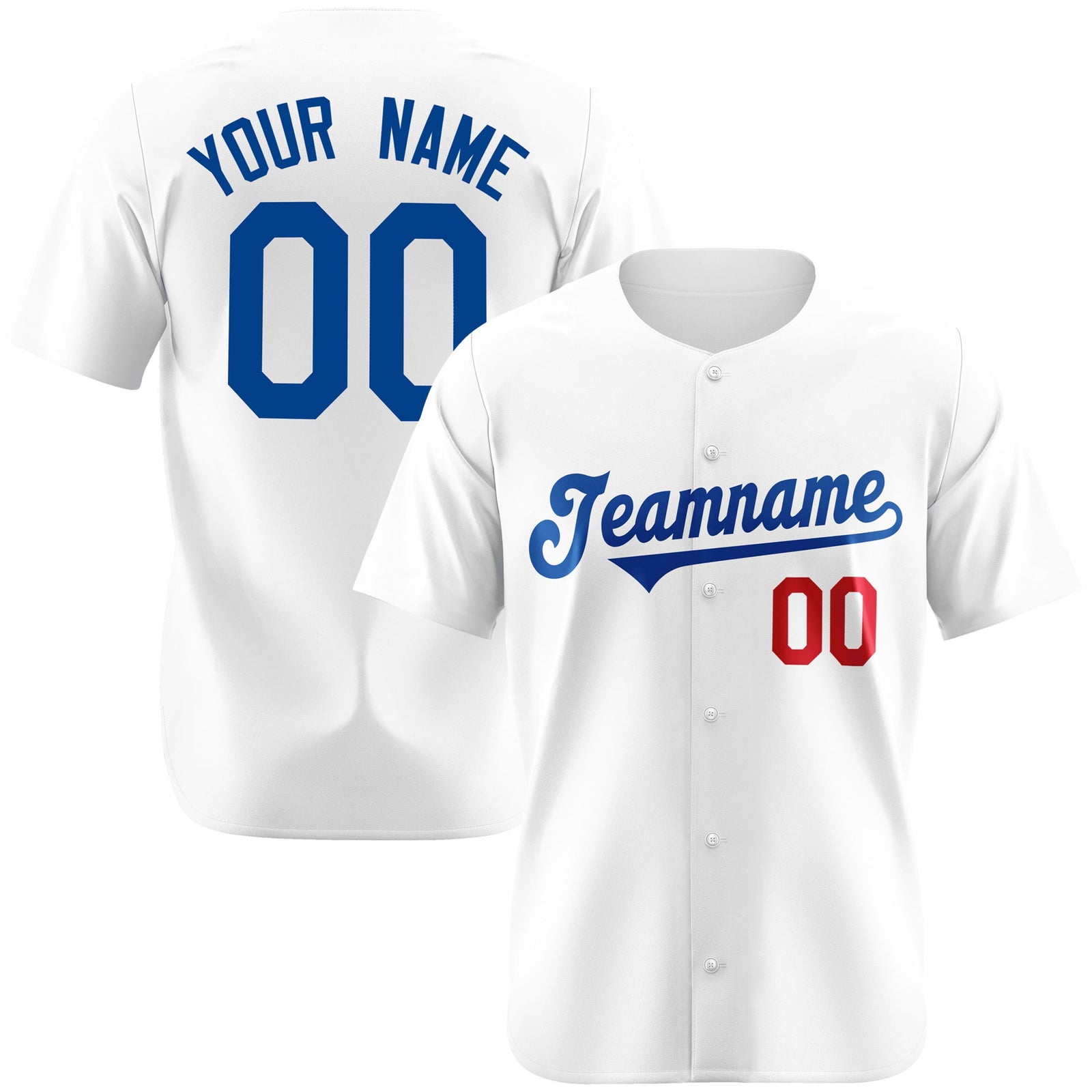 Custom White Royal Red Authentic Baseball Jersey