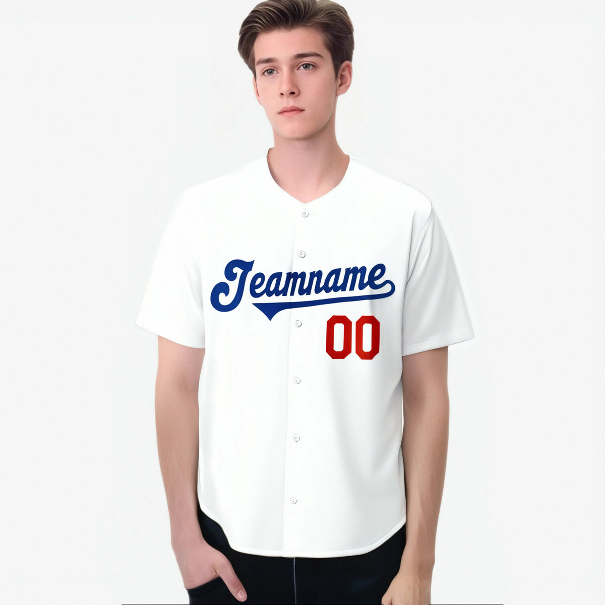 Custom White Royal Red Authentic Baseball Jersey