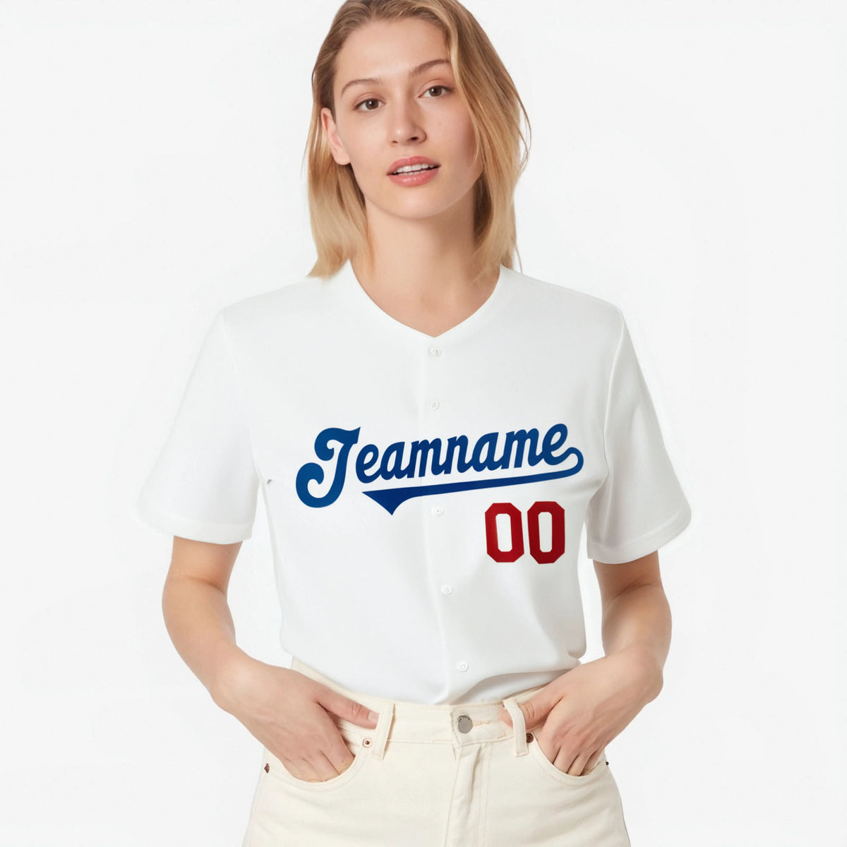 Custom White Royal Red Authentic Baseball Jersey