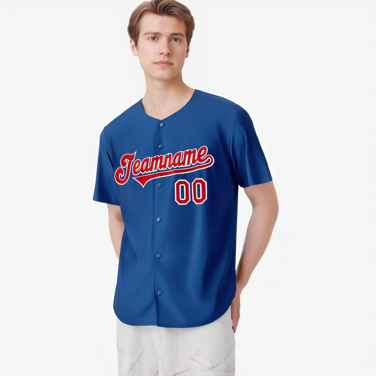 Custom Royal Blue-Red Authentic Baseball Jersey