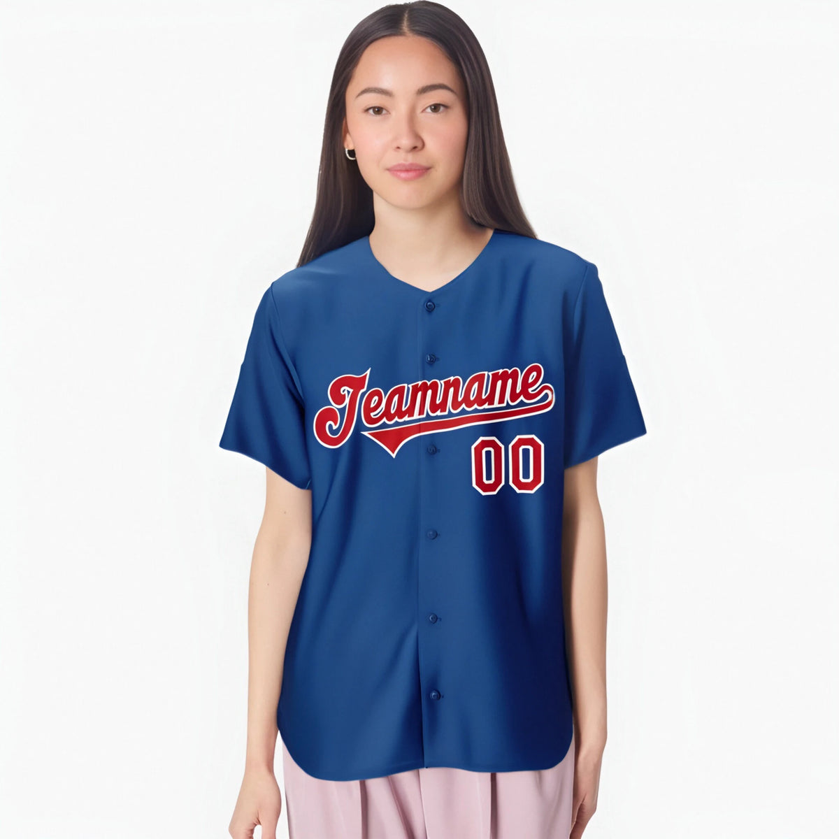 Custom Royal Blue Red Authentic Baseball Jersey