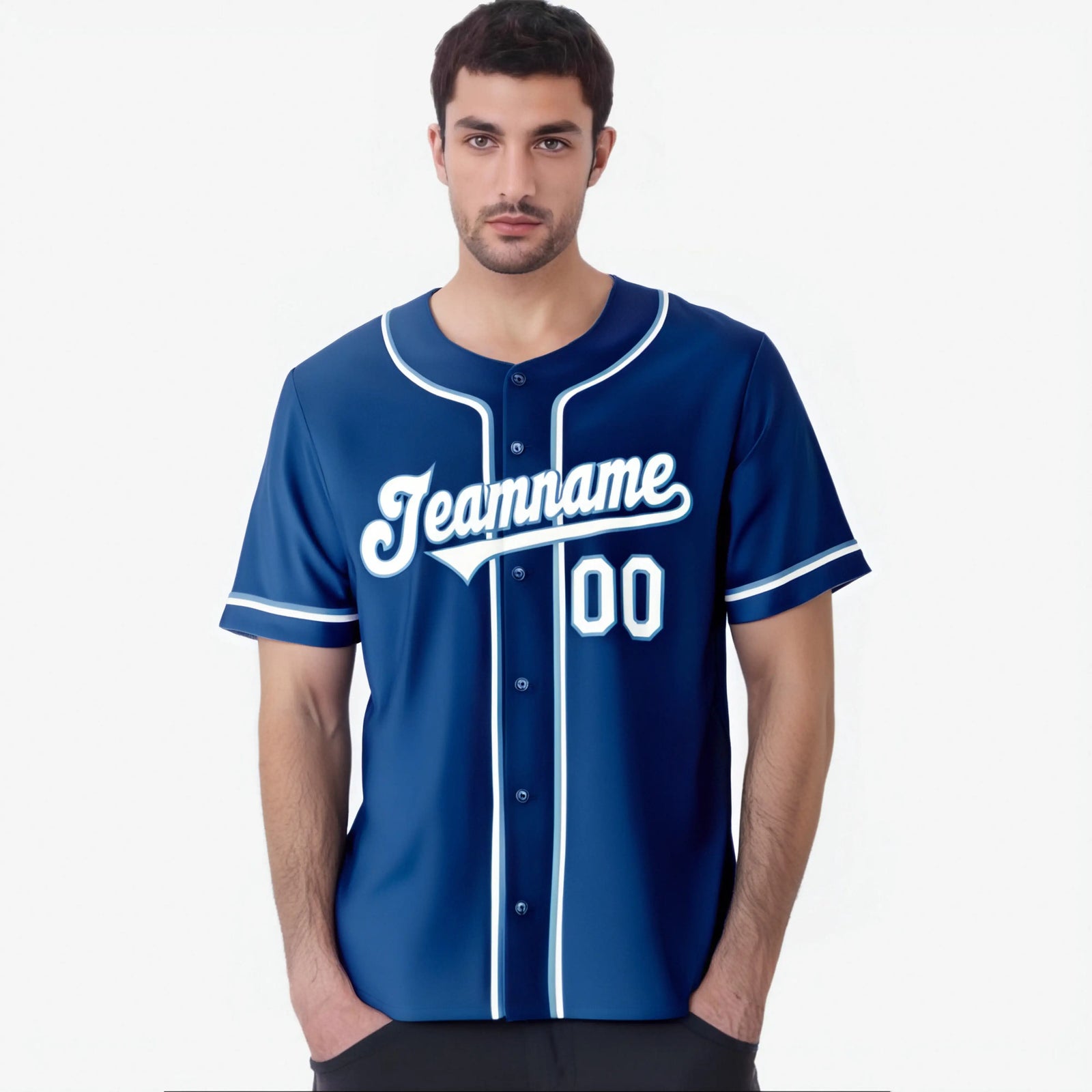 Custom Royal Blue White Authentic Baseball Jersey