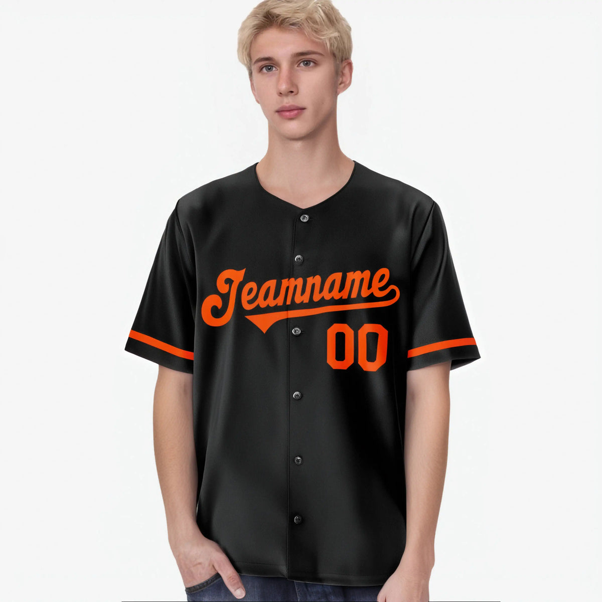 Custom Black Orange Authentic Baseball Jersey