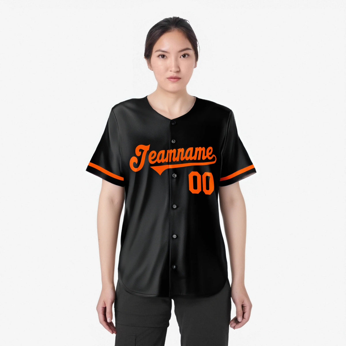 Custom Black Orange Authentic Baseball Jersey