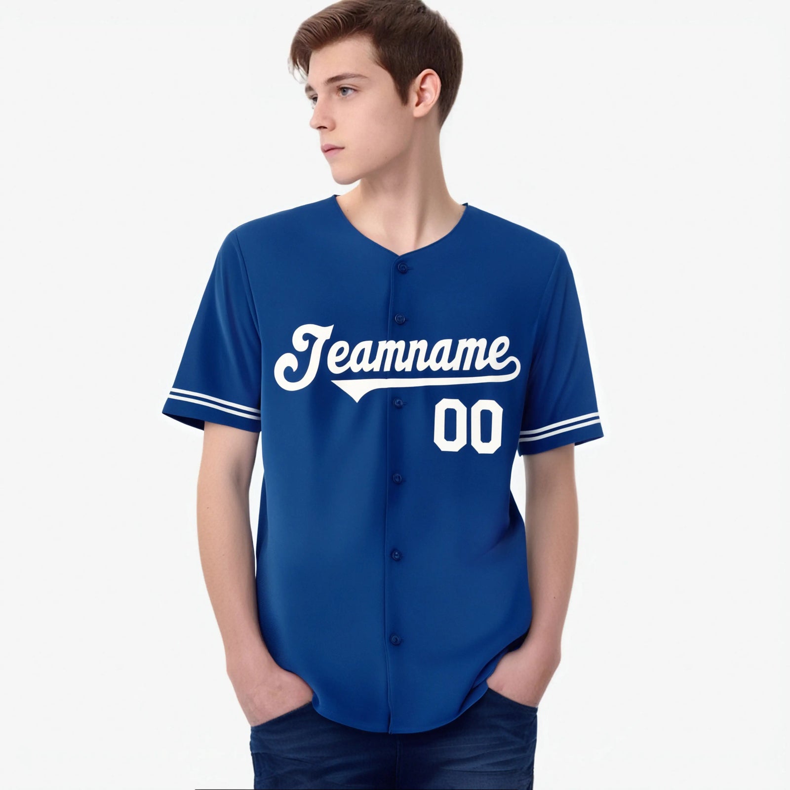 Custom Royal Blue White Authentic Baseball Jersey