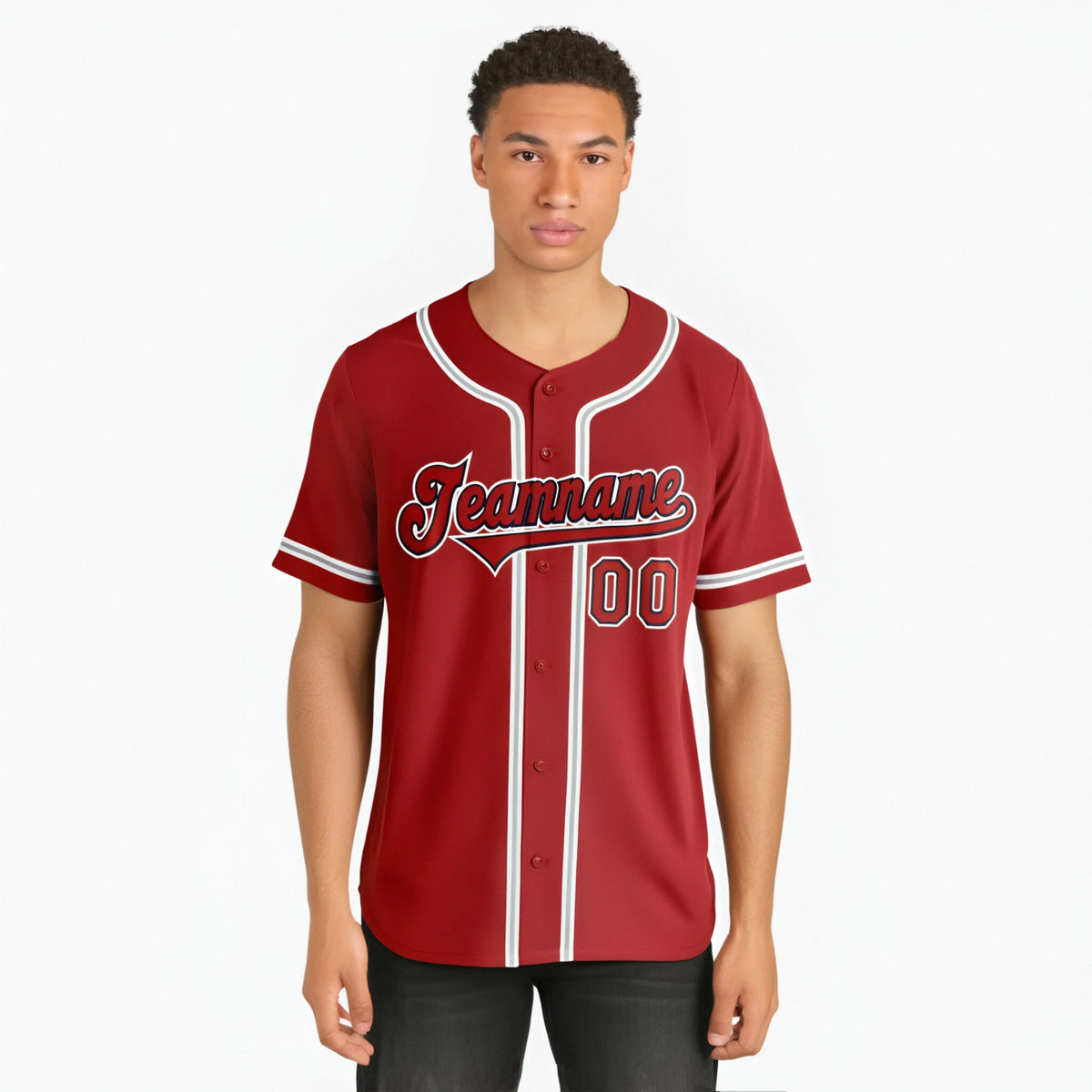 Custom Royal Red Gray Authentic Baseball Jersey